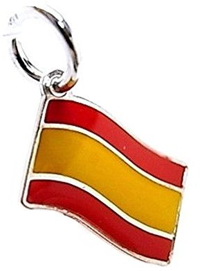 Inmaculada Romero IR Colgante plata Ley 925m esmaltado 13mm. bandera España rojo amarillo