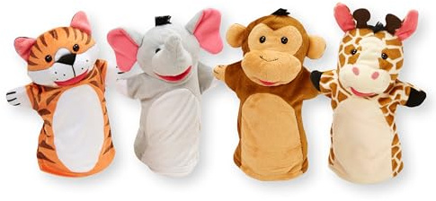 Melissa & Doug Zoo Friends Hand Puppets | Puppet Sets | Age 2+ | Gift for Boy or Girl
