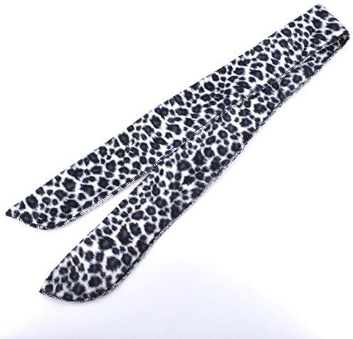 Velvet Metal Wire Tie Headband Leopard Print Black