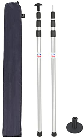 REDCAMP Aluminum Adjustable Camping Tarp Poles, Set of 2, 90 Telescoping Lightweight Tent Poles for Shelter, Hammock Rain Fly, Awning
