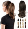 Sofeiyan 13 Ponytail Extensión de cola de caballo larga y rizada con clip en la extensión de pelo sintético de aspecto natural para las mujeres, Negro / Medio castaño mezcla