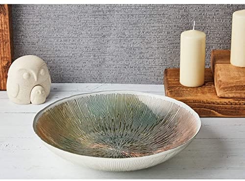 Anton Studio Designs - Radiance Bowl - Diameter 33 cm - Multi Coloured Decorative Glass Bowl for Home and Holiday Decoration