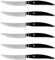Coltellerie Berti 1895 - Set Coltelli da Bistecca Artigianali, 6 Pezzi, Coltelli da Tavola Lama Liscia, Coltelli Carne (Nero)