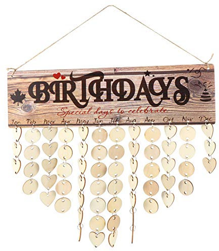 STOBOK Holzwerkskalender, Wandkalender, 1 Set, Basteln, Geburtstag, Wandbehang, Holzschild, Familie, Geburtstag, Erinnerung, Kalender, Herz, Platte
