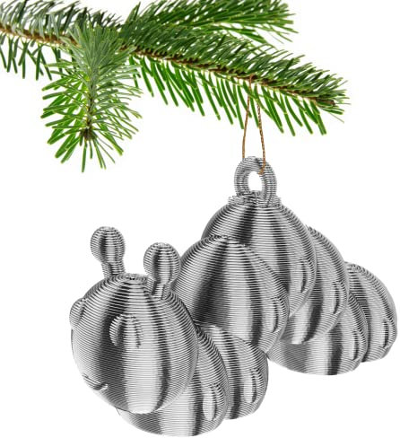 Christopher The Caterpillar Christbaumkugel Dekoration Ornament für Weihnachten Xmas Noel (Silber)