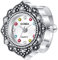 JewelryWe Ringuhr Fingeruhr Damen Analog Quarz Retro Geschnitzt Blumen Edelstahl Verstellbar Ring Uhr Fingerringuhr Uhrenring mit Bunt Strass Rundem Zifferblatt und Schwarz Gehäuse