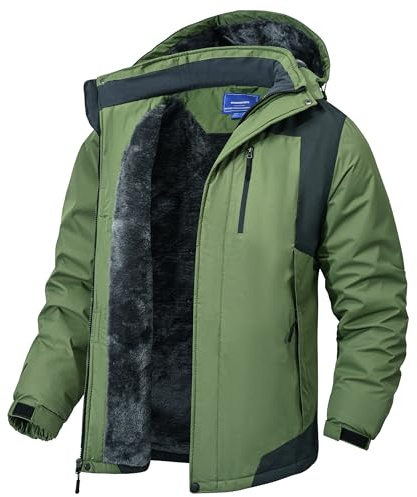 Rapoo Winterjacke Herren Warme Wasserdichte Winddichte Fleece-Futter Outdoor Ski Snowboardjacke mit Abnehmbarer Kapuze