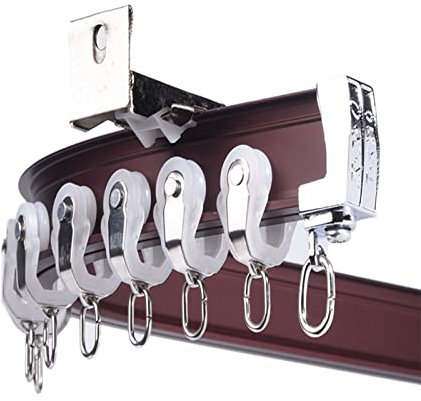 Vorhangschiene Gardinenschiene Gardinenstange Erkerfenster Vorhangschiene Wandmontiert, Heavy Duty Metall Vorhangschienen-System für Kleine Räume/Kinderzimmer, 2m 2.5m 3m 4m 5m 6m 8m Lang ( Color : D