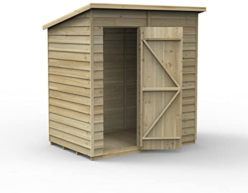 Forest Garden 4LIFE Pent Shed 6x4 - Single Door - No Windows
