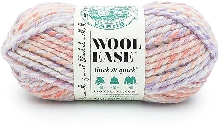 Lion Brand Yarn 640-573C Woolease Thick & Quick Garn, bubblegum