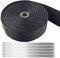 10M Hitzeschutzband Auspuff,Foneso auspuffband,Hitzeschutz Auspuff Bandage,Schwarz Hitzeschutzband mit 10 Kabelbinder Edelstahl,für Motorrad Fächerkrümmer Thermoband Krümmerband
