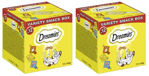 DREAMIES Multipack Variety Snack Box 3 Varietäten 2X 12 x 60g