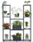 HUSFITLY Plant Stand, 4 Tier 11 Pots Metal Flower Stand Indoor Outdoor, Waterproof Plant Shelves for Garden Balcony Yard Living Room, Black