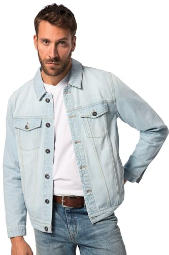 JP 1880 Herren große Größen Übergrößen Menswear L-8XL Jeansjacke, Brusttaschen, Knopfleiste Bleached Denim 4XL 826234907-4XL