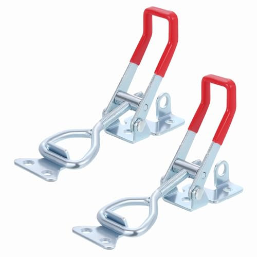 sourcing map 2Pcs Toggle Latch Clamp, 7 Inch Iron Adjustable Toggle Clamp 551lbs Holding Capacity Pull for Box Case Gate Cabinet