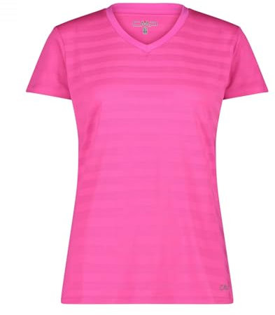 CMP Camiseta de mujer 31T7666 con paneles de malla horizontales, fucsia, XXL