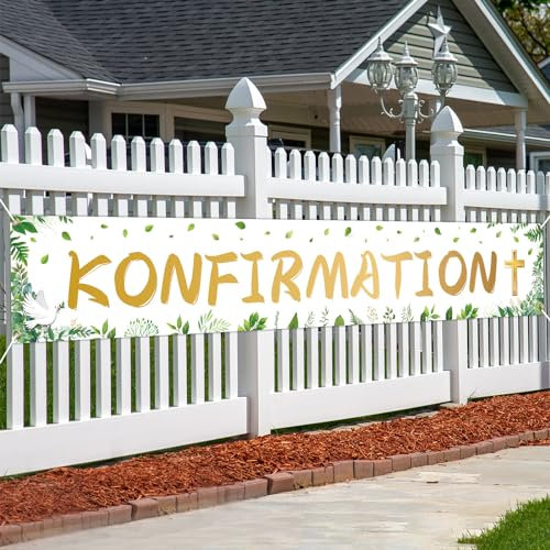 LAMEK Alles Gute Zur Konfirmation Banner 300x50cm - Hintergrund Weiße Konfirmation Dekoration für Jungen Mädchen, Konfirmationsgottesdienst, Firmung, Abendmahl