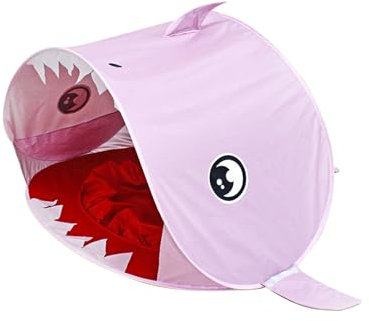 Xafrstyu Tente De Plage pour Bébé, Tente Anti-UV avec Moustiquaire, Pataugeoire, Système Pop-Up, Tente Anti-UV, Protège du Vent Et du Soleil, Tente De Plage Pop-up avec Piscine Amovible (Rose)