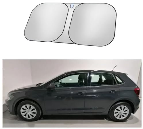 DDHHBH Parasol Coche Delantero para Volkswagen Polo,Parasol para Coche Interior Plegable Parabrisas Ventanas Sunguard Bebe Paraguas Persiana con Anti UV Rayos Accesorios Coche