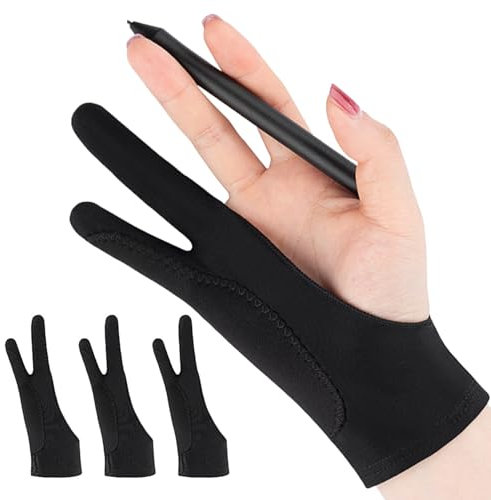 SooGree Drawing Glove Artist Gloves for Drawing Digital Drawing Glove with Two Finger for iPad Graphic Tablet Sketching Smudge Guard Right Hand