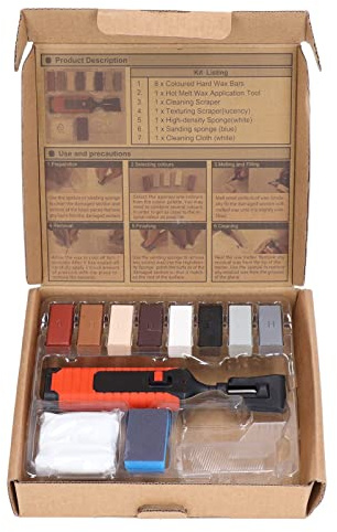 Tile Repair Kit, Tile Porcelain Repair Kit with Electric Heating Pen and 8 Block Wax, Crack Gaps Repairing Tools for Stone Porcelain, Wall Nail Hole Repairing Kit
