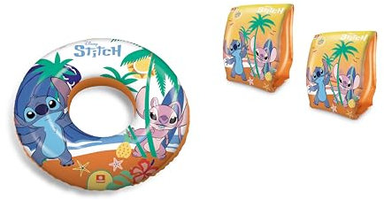 Mondo Toys - set braccioli e ciambella bambini mare estate piscina (stitch)