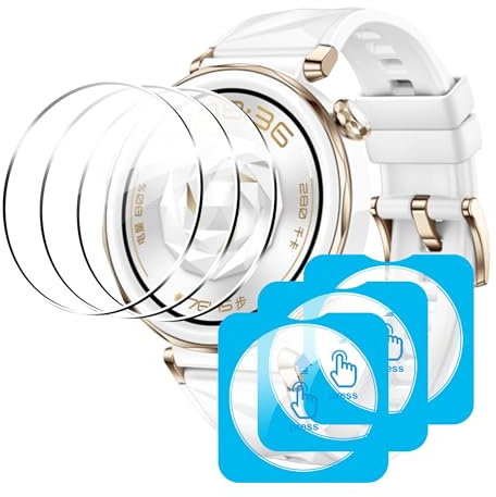Heioloo 3 Stück Schutzfolie für HUAWEI Watch GT 5 pro 42mm Panzerglas mit Positionierungsrahmen, HD Displayschutzfolie 9H Härte Anti-Kratzen Schutzglas Folie, Bläschenfrei, Wasserdicht, Anti-Öl