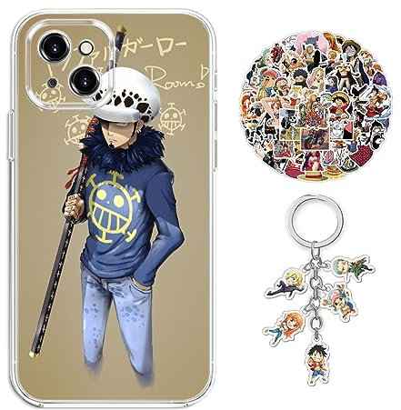 Staremeplz Compatible With iPhone 16 Pro Max One-Piece Luffy Anime Design Case [With Keychain and 50pcs Stickers] Cartoon Transparent Soft Silicona - Case 14