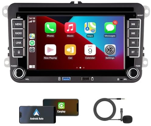 KTTCORLP Linux Autoradio Mit Bildschirm für Golf 5 6 VW Polo T5 Passat Touran Seat mit Navi FM/AM, Apple Carplay, Android Auto, Lenkrad Strg, 2Din Dab Auto Radio Touch Display 7 Zoll