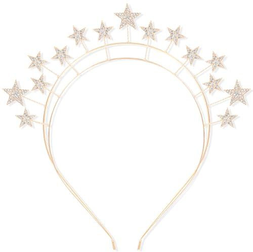 Meleager Serre-tête étoilé doré pour femme - Bandeau à paillettes - Bijou de cheveux en forme d'étoile - Serre-tête de carnaval - Fête d'anniversaire - Accessoires pour filles