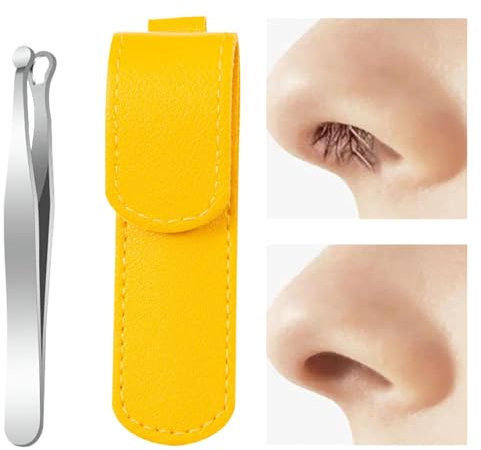 Fellflying Pincettes à poils de nez à bout rond,pinces à couper les poils de nez | Pincettes à pointe émoussée | Pince à épiler de toilettage de cheveux de sourcil de précision d'acier inoxydable pour
