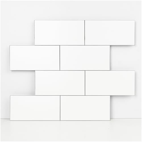OYASIMI Piastrelle autoadesive da parete della metropolitana bianca lucida, 1 pezzo, 30 x 30 cm, effetto ceramica, per cucina e bagno