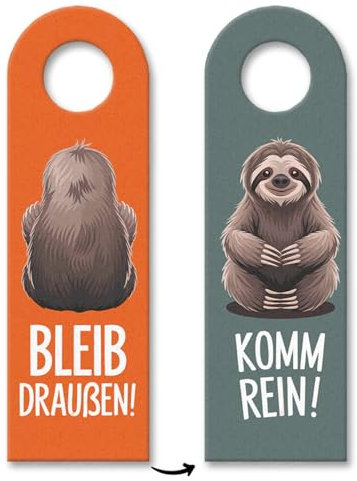 Bleib draußen Komm rein Humorvolles Faultier Türhänger Lustiger Faultier-Türanhänger Spruch für Zuhause