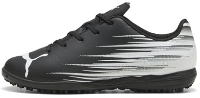 Puma Unisex-Child ATTACANTO Turf Training Soccer Cleats, Black-White AH25, Big Kid 6
