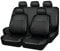 Auto Sitzbezüge für VW Golf Sportsvan 2014-2020, Leder Sitzschoner Vorne und Hinten Sitzbezügesets Anti Rutsch Komfortabel Leicht Reinigen Zubehör,A/9pcs Set Black