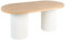 Beliani Esstisch Heller Holzfarbton/Weiß oval 180x100 cm Lamellen-Optik Sheridan