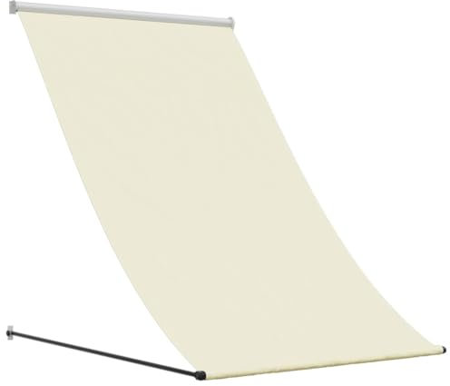 Markisen Sonnensegel Balkon Sonnenschutz Balkon Pergola - Markise Einziehbar Creme 100x150 cm Stoff und Stahl für Terrasse Outdoors Balkon Garten
