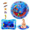 2-Pack Baby Water Play Mat for Tummy Time & Sensory Development Non-Toxic Inflatable Water Mats for Babies, Cats & Dogs - Round & Rectangular Water Sensory Toys with High Safety BPA-Free Design