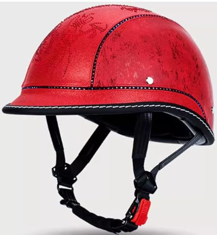 Retrò Tedesco Casco Motociclista Caschi Cromwell ECE/DOT Omologato Mezzo Moto Caschi Demi-Jet Con Fibbia Sgancio Rapido Casco A Scodella Universale Uomo Donna 5,XL