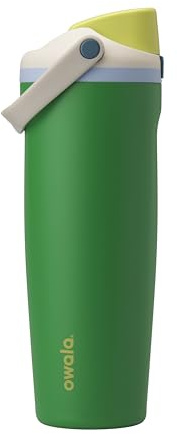 Owala FreeSip Sway Insulated Stainless Steel Water Bottle with Two-Way Spout, Integrated Straw and Bucket-Style Handle, 30 oz, BPA-Free, Leak-Proof, Green Putt