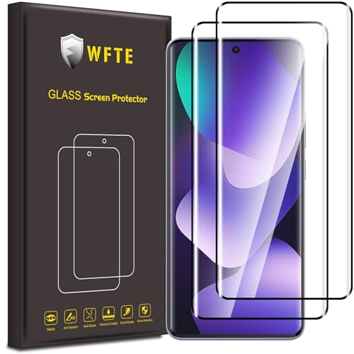 WFTE [2-Pack Protector de Pantalla para Xiaomi Redmi Note 15 5G/4G,3D Cobertura máxima,9H Dureza,Huellas Dactilares Libre,Sin Burbujas,Cristal Templado para Redmi Note 15 Protector (Negro)
