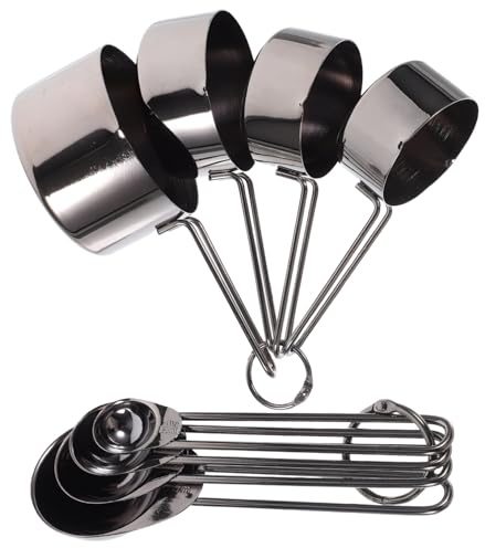Ipetboom Misurini Cucchiai Acciaio Inossidabile per Cucina e Cottura Dosatori Impilabili per Caffè Spezie Utensili da Cucina Resistenti e Sicuri