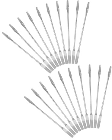 TOYZFRIENDY 20 Stück Teiliges Make-up Spatel aus Edelstahl Doppelseitiger Foundation Stick mit Flacher und Scharfer Kante Präzises Mischen von Cremes und Masken Kompaktes Beauty-tool für