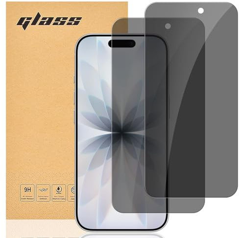 gueche [Lot de 2 Verre Trempé Anti-Espion pour iPhone 16 pro max Protection d'écran Pour 16 pro max [Extrêmement résistant aux rayures] [Haute définition][Facile à installer]