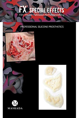 SFX Make up Verbrennung Brandwund Zombie Haut Wunden schminken Set Halloween Silikon Teil P1-3 Prosthetics FX Spezialeffekt Schminke & Hautkleber Filmblut Gel