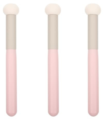 HOMSFOU Pinceaux Correcteurs en Latex Blanc 3 Pièces pour Maquillage Humide et Sec, Tête Ronde Douce, Évitent le Gaspillage de Cosmétiques, Usage Pratique Quotidien pour Femmes