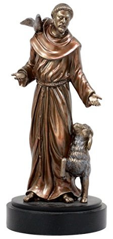 Ebros Gift Atlantic Sammlerstücke Heilige Katholische Heiligen Franz von Assisi Figur 19,1 cm H Devoted Mönch Patron of Animals & Umwelt Collectible Skulptur