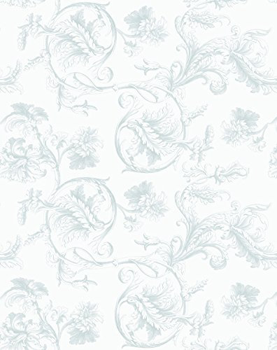 Zeitlose Barock Tapete mit üppigem floralem Muster in edlen, hellen Farben - Vlies Tapete Ornamente - Klassische GMM Wandtapete für edle Wohnakzente (Muster 20 x 46,5cm)