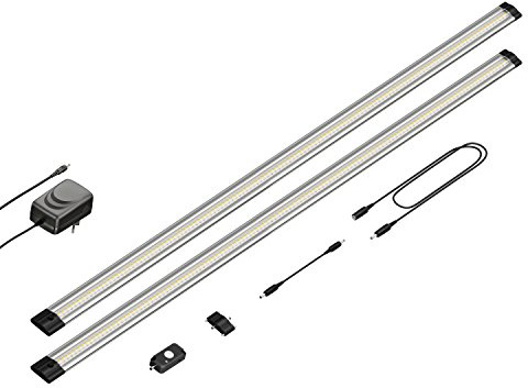 parlat LED Unterbau-Leuchte Siris, Bewegungsmelder, flach, je 90cm, je 1044lm, weiß, 2er Set
