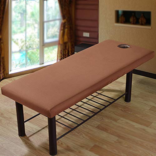 2 x Massageliege-Laken mit Gesichtsloch, elastisches Spannbetttuch für universelles Schönheitsbett, Couchbezug, atmungsaktiv, weich, für Spa, Schönheits- und Gesichtssalon